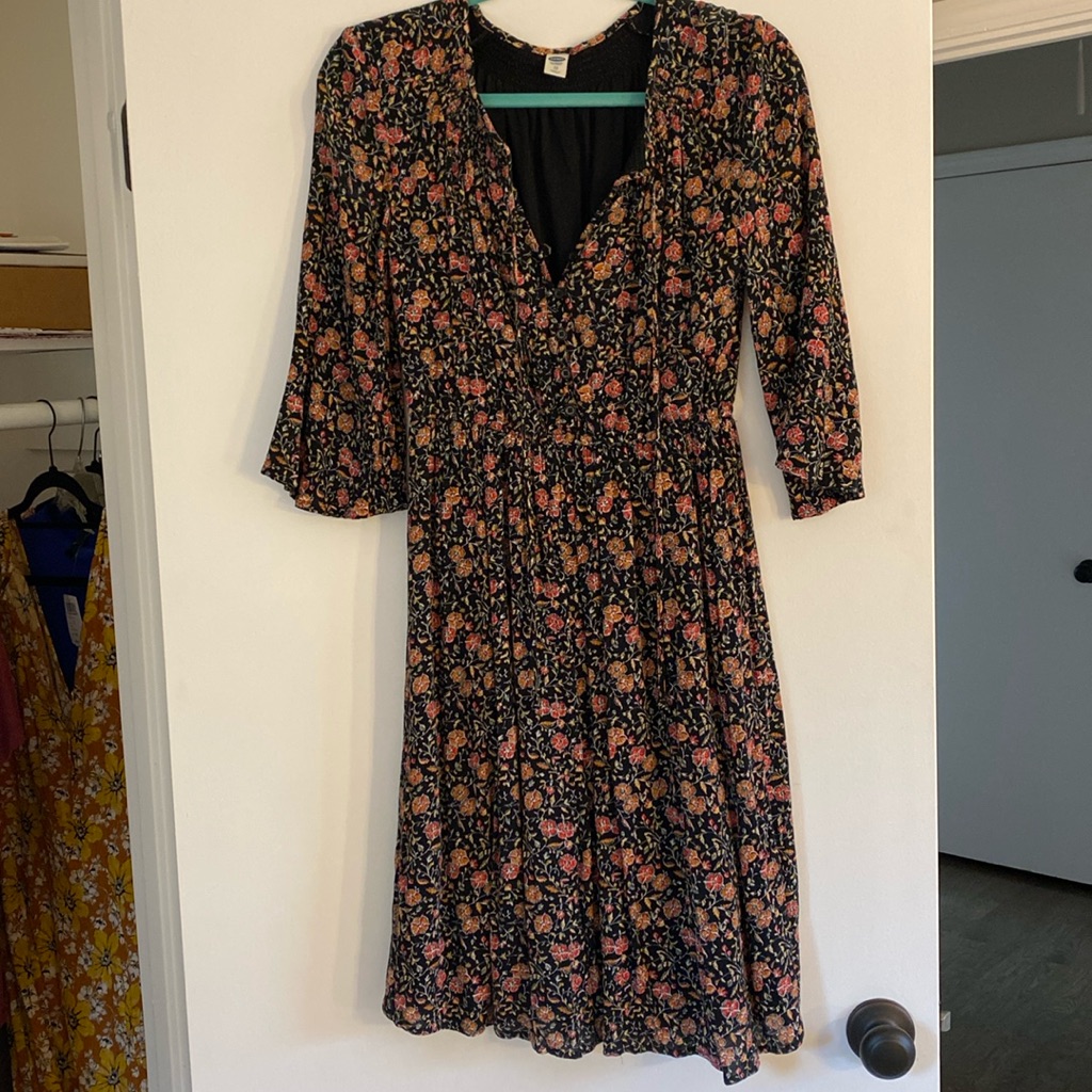 Old Navy Peasant Dress 3/4 Sleeve Midi